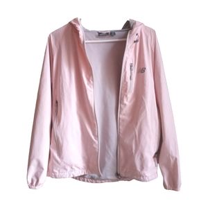 New Balance Pink Hooded WindBreaker with Zipped Pockets